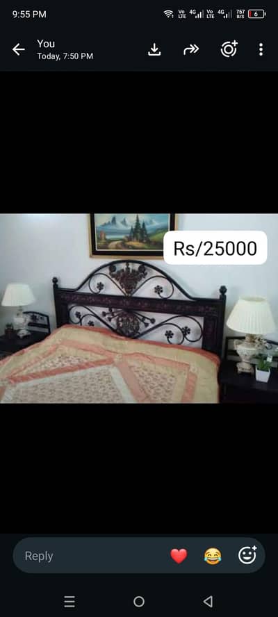 iron king size bed