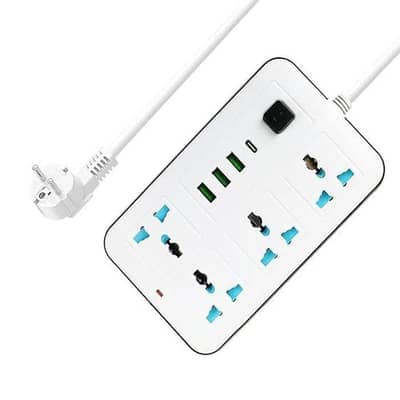 extension board 4 port power and 3 port USB chargeing  port