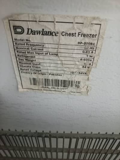 Dawlance deep freezer