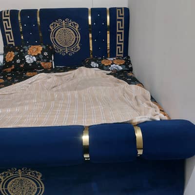 king size royal blue poshish or velvet bed