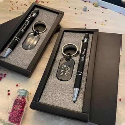Name pen Keychain set - Light Pen - Diamond Pen- corporate Gifts