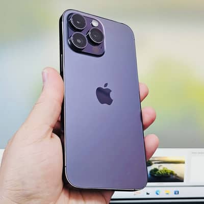 Apple iPhone 14 Pro Max 256GB PTA Approved 100%Battery Purple Box Open