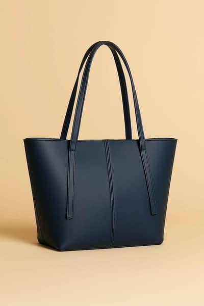 Women's Tote Bag – Black Rexine, 11x14" Top Handle