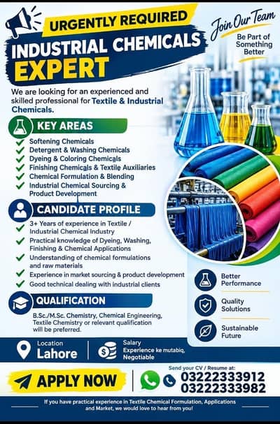 Chemical expert required