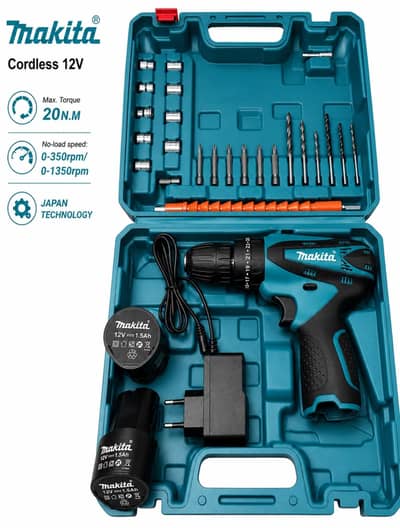 Makita Cordless 12V drill With Complete Accessories