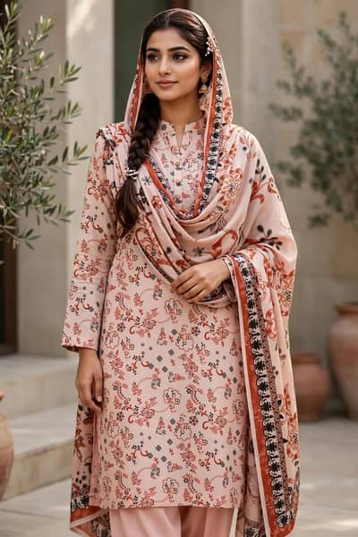 Stylish bin saeed lawn 3 pcs