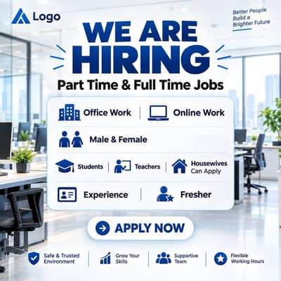 we are hiring male and  female stuff for office and home base work