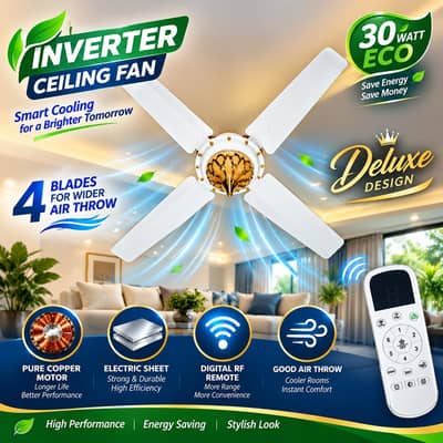 4-Blade Inverter Fan - (Eco 30w)
