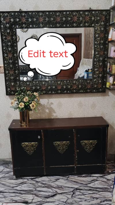 double bed with meters with dressing good condition