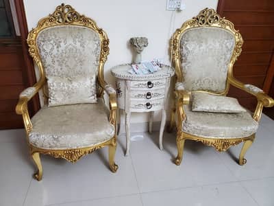 solid wood pair of chair