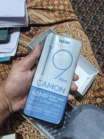 camon 19 neo 6/128 with box 03280863023