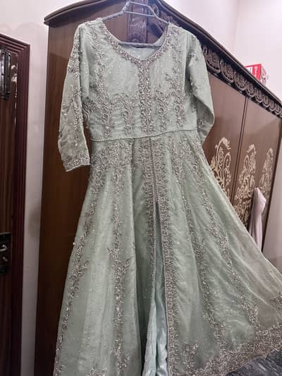 Bridal Maxi dress in aqua color