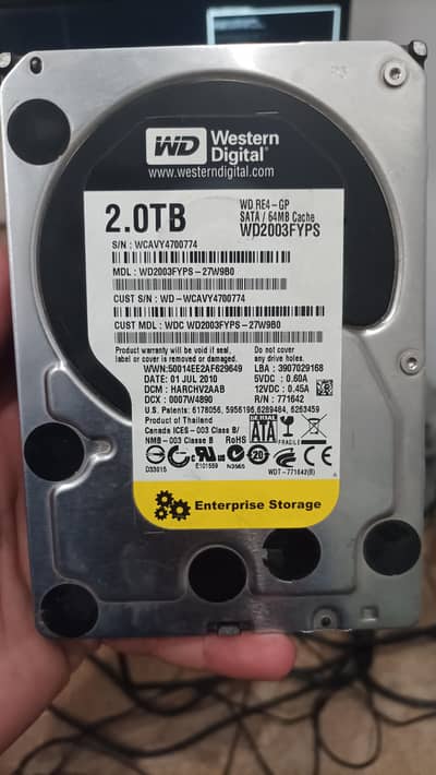2 TB Hard Drive Hdd for sell 10/10