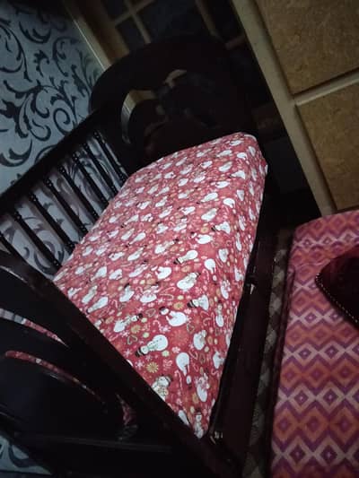 Beautiful Wooden Baby Cot / Crib with Mattress – Good Condition