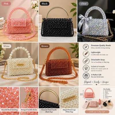 Handmade Beaded Handbags | Custom Color & Design | Mini Shoulder Bags