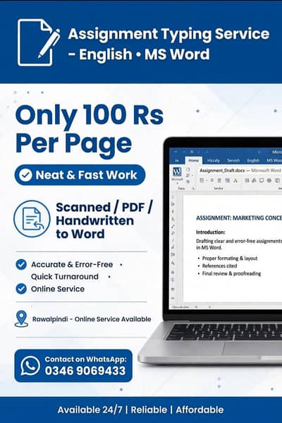 Professional Assignment Typing Service in MS Word