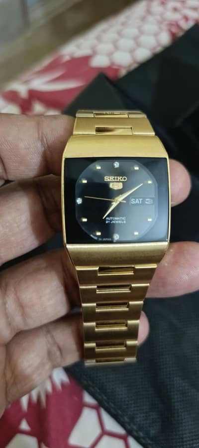 Seiko 5 gold plated 21 jewels wristwatch