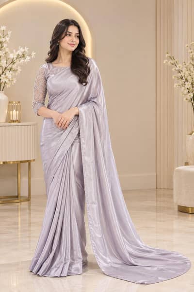 Grey Silk Saree