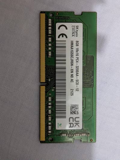 8GB RAM DDR4 3200MHZ Laptop
