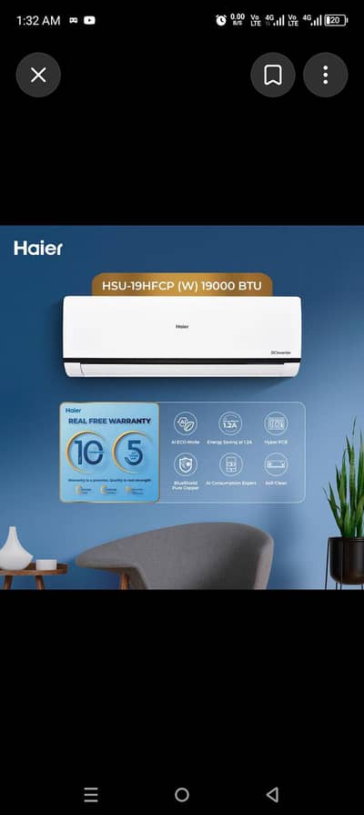 Haier 1.5 ton