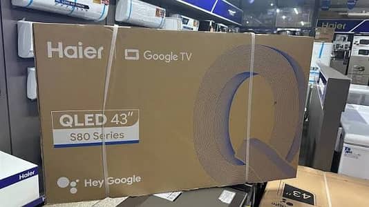 Haier 43 Inch S80 Series 4K QLED Google TV (Complete Box & Accessorie