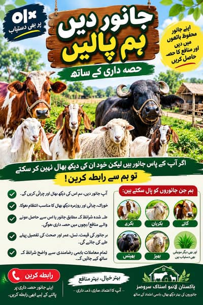 حصہ داری پر جانور پالنے کی سہولت