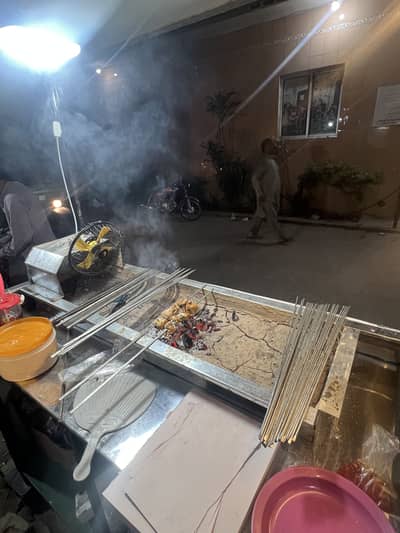 Commercial BBQ Charcoal Grill / Angithi + Seekh Stand For Sale