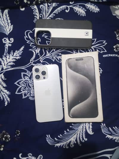 iPhone 15 pro max white colour 256 GB with box