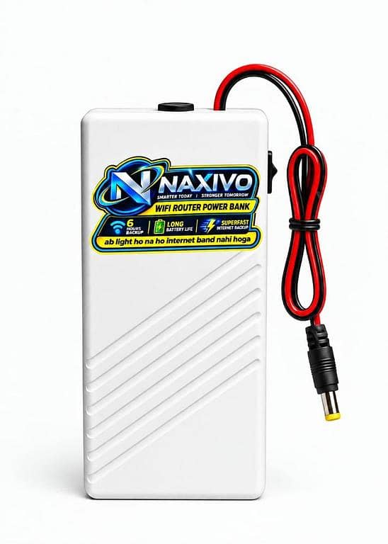 Naxivo Wifi Router Power Bank 20000mAh 9V/12V – 0.5A 1A 1.5A 2A Support, 7-8 Hours Backup, Mini UPS for Wifi Router & Modem, Portable Wifi Power Backup
