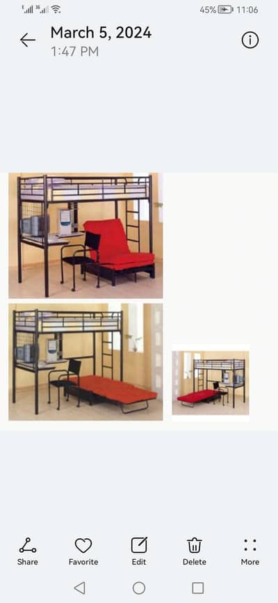 Double dekar bed with office