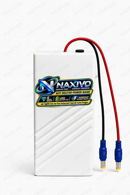 Naxivo WiFi Router Power Bank 20000mAh 9V/12V – 0.5A 1A 1.5A 2A Support, 5-6 Hours Backup, Mini UPS for WiFi Router, Modem & ONU, Portable WiFi Power Backup