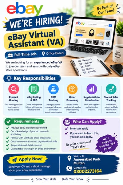 We’re Hiring – eBay Virtual Assistant (VA)