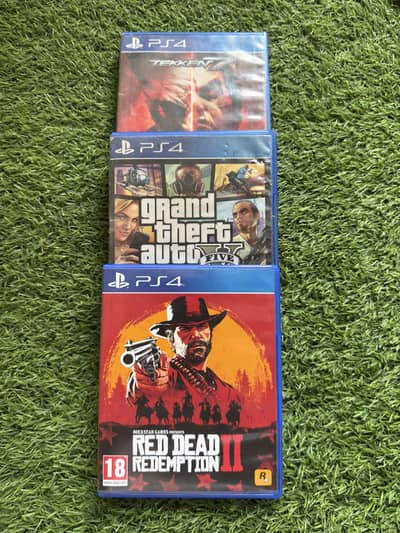 Ps4 games Rdr 2, Gta 5, takken 7