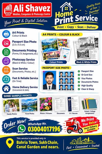 Photocopy, Print and Scan Home Service