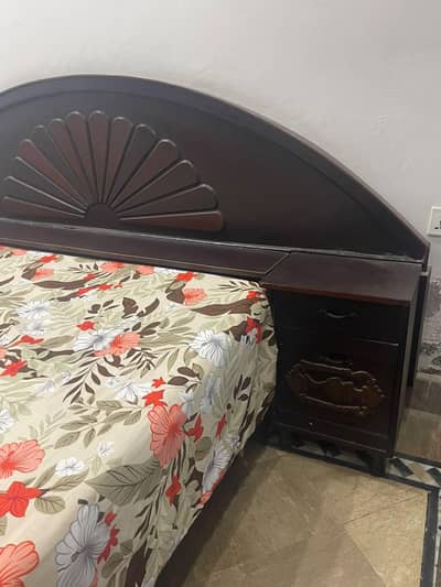 Bed set pure wood with side table and dressing