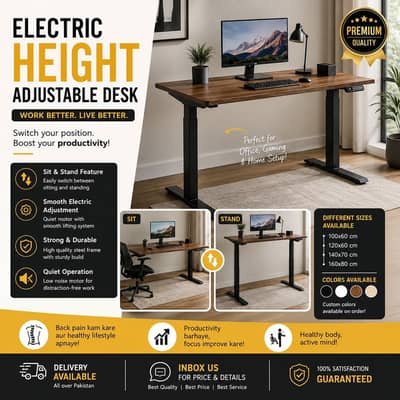 New Standing Desk – Stable Frame, No Wobbling | White | Rs 65,000