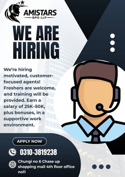  WE ARE HIRING!    Call Center Agents Required   Male & Female
