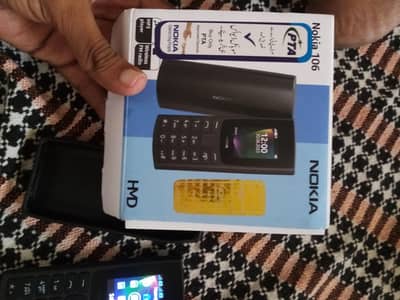 Nokia 106 duall Sim 10 by 10 box charger