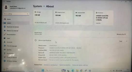Dell i5 8th Gen 16/256