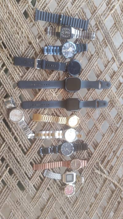 12 Watches Lot For Parts - 3 Smart + 9 Chain - Hangu - 3000 Rs