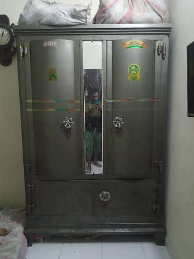iron almari double dor