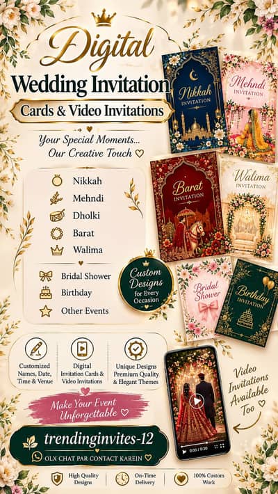 Luxury Digital Invitation Cards and Videos Invitations.