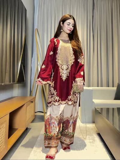 Embroidered Shamoz Silk Unstitched 2-Piece Collection