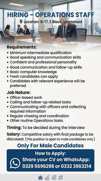 OPERATIONS STAFF (MALE)
