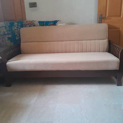 5 seater wooden sofa