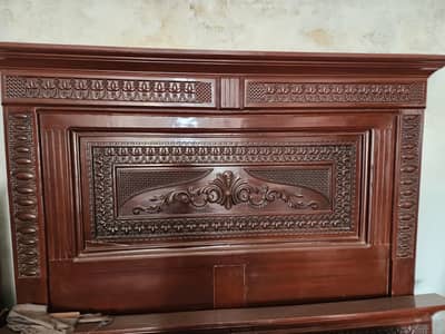 Bed with dressing table and side tables