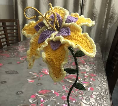 Crochet Repunzel Flower lamp