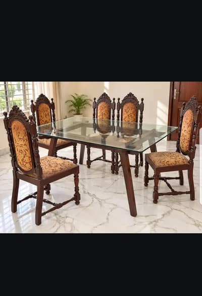Beautiful 6-seater dining table set available for sale.