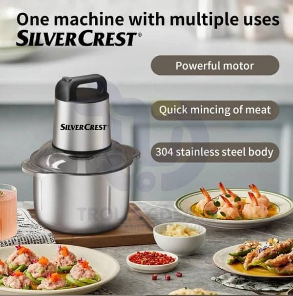 T  Premium - Quality Multi-Function Food Processor 5L  Capacity - Hand blender - Stainless steel bowl - Meat chopper - Grinder machine - Qeema machine - Mincer - Slicer machine - House hold mini electric food grinder - Kitchen Home Appliances