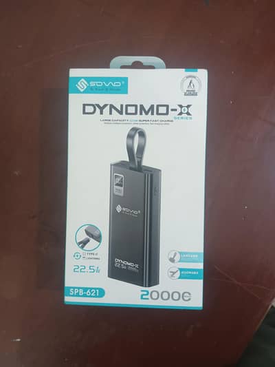 SOVO DYNOMO X 22.5W SUPERFAST 20000mah powerbank with 1yr warranty